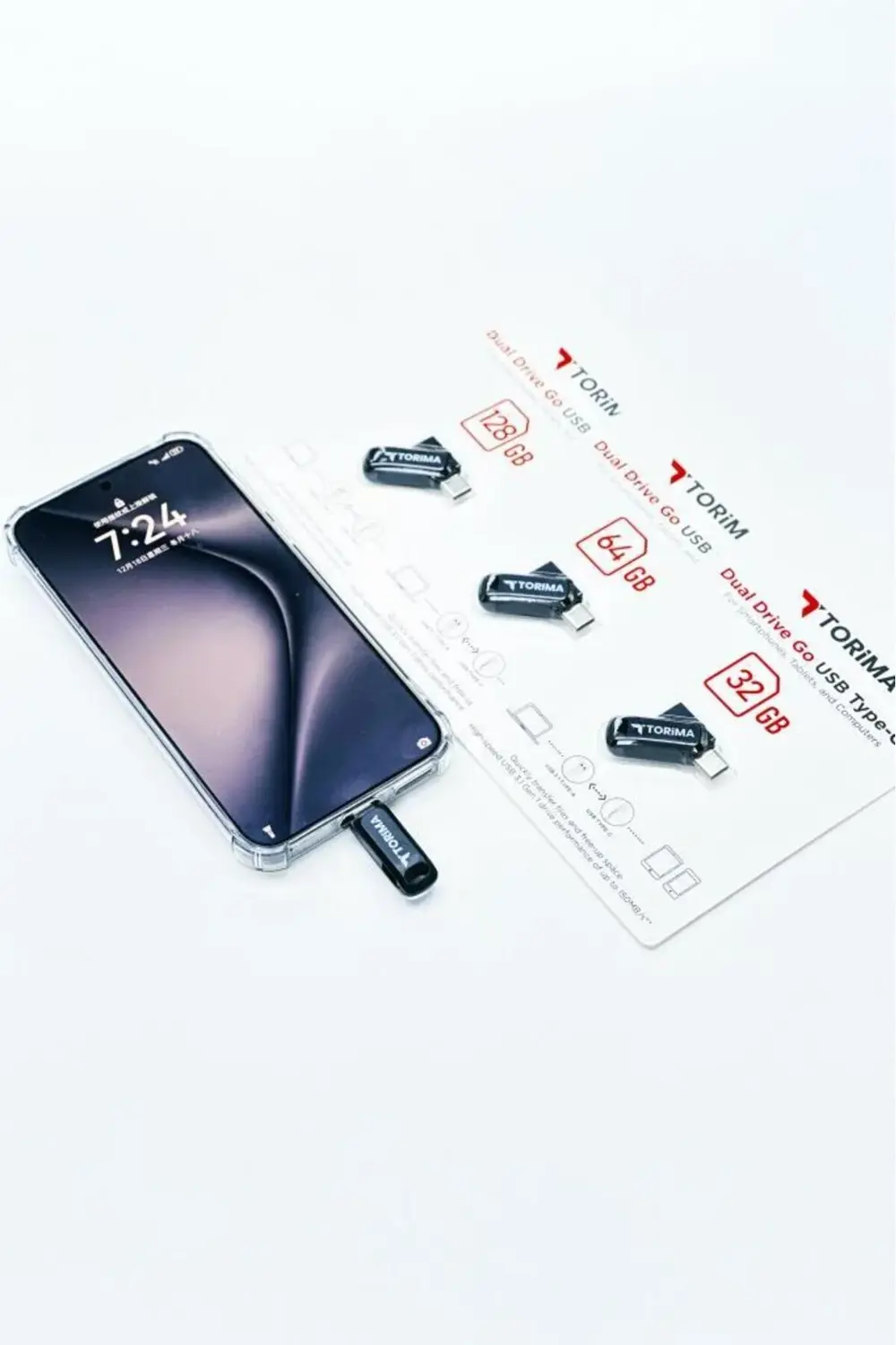 Siyah 64GB Çift Sürücülü USB-TYPE-C OTG