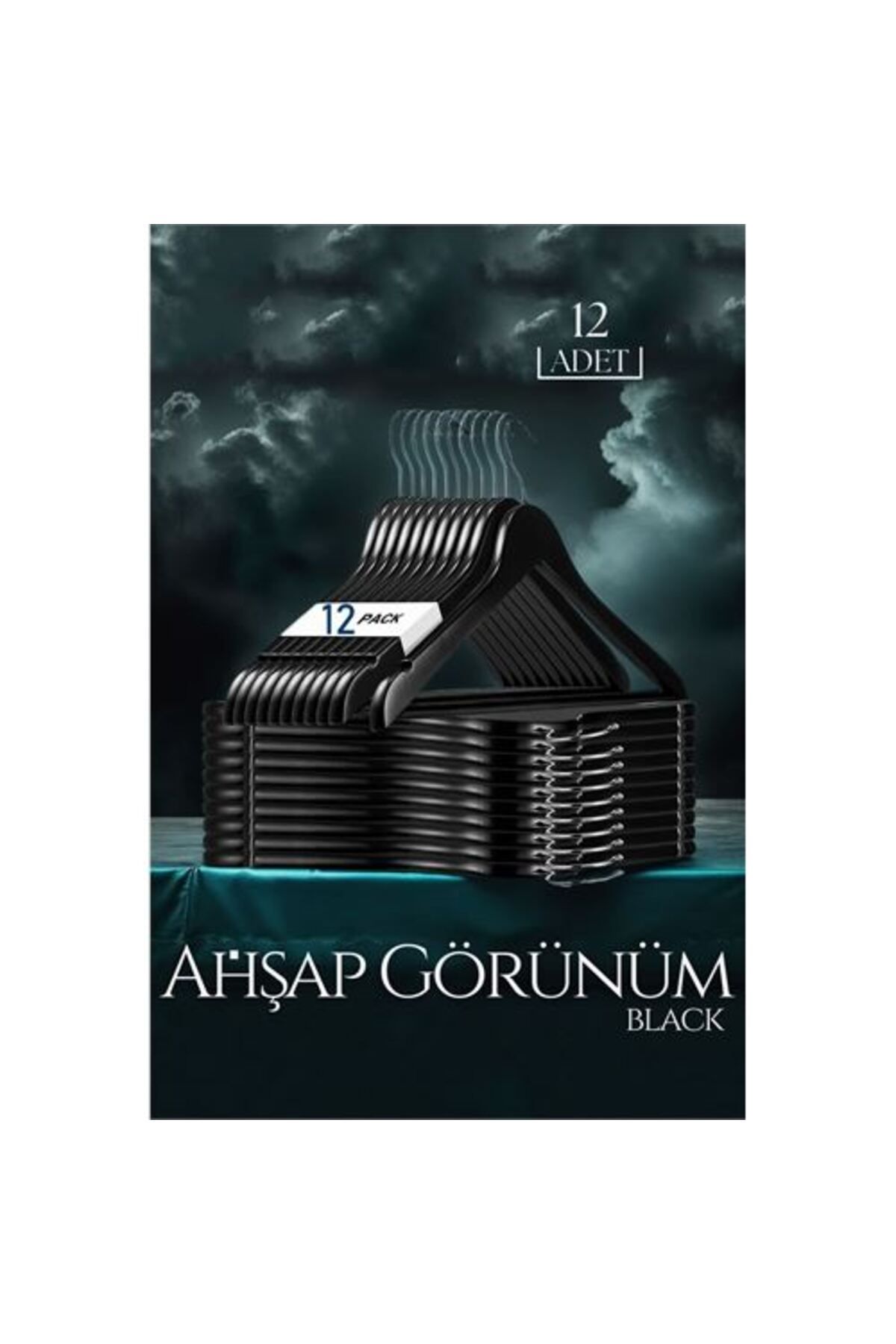 Modacar Siyah Ahşap Görünüm 12 Li Askı Seti Schönbuch Design