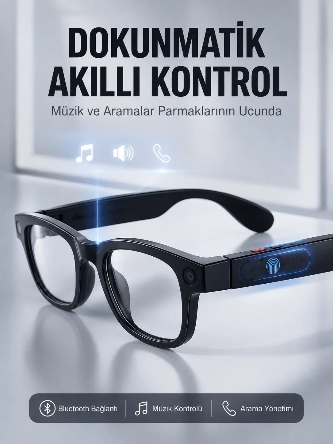 Siyah Akıllı Kamera Gözlüğü 8 MP Fotoğraf Video Çekimli AI Görüntü Tanıma Çoklu Dil Çeviri Bluetooth Wi-Fi Özellikli Fiyatı, Yorumları ve Özellikleri