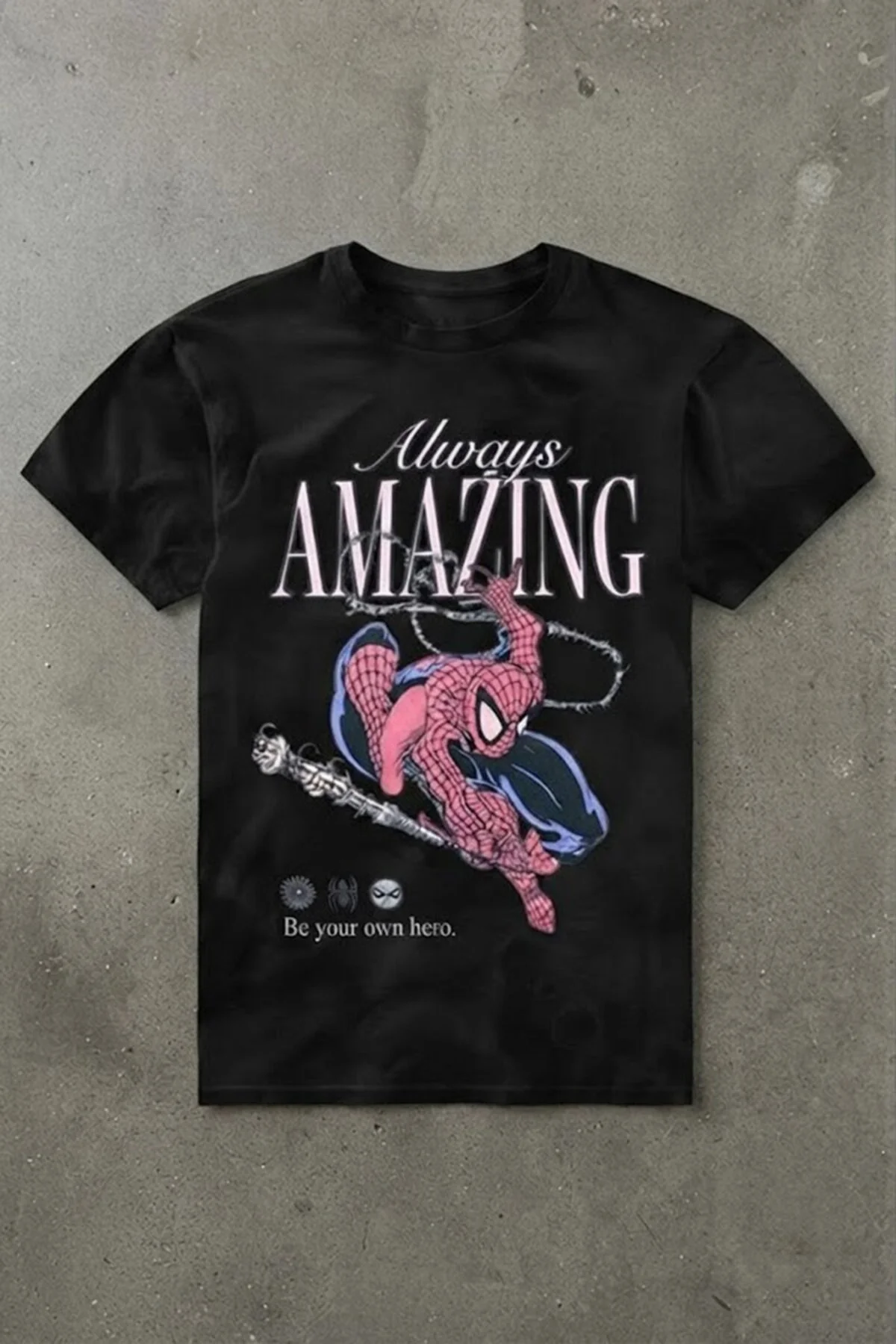Siyah Always Amazing Spider Cartoon Unisex T-Shirt Fiyatı, Yorumları ve Özellikleri