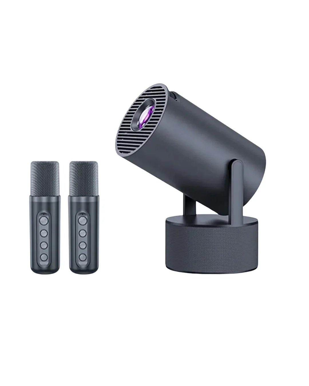Siyah Android Sistemli Kareoke Projeksiyon 180° Döner Başlıklı