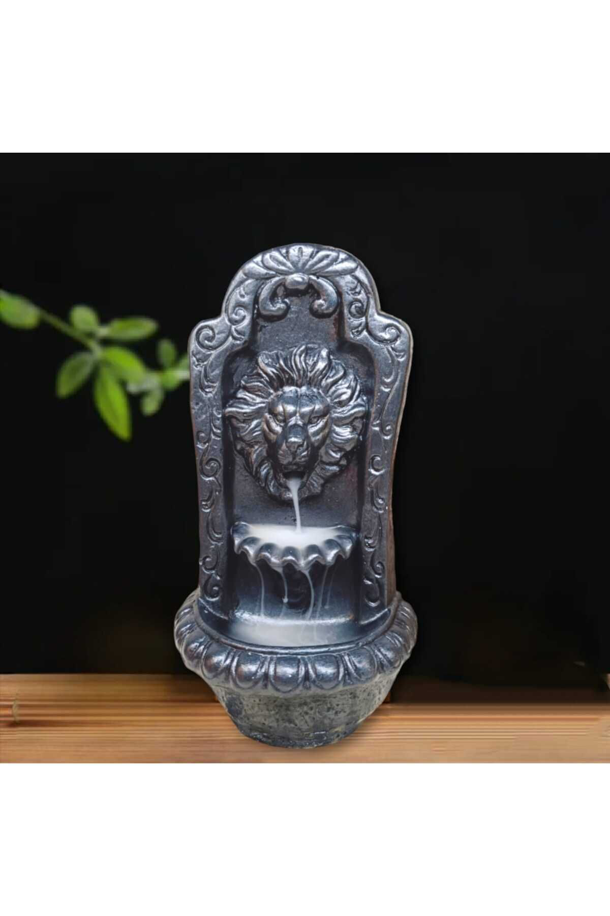 Dodemert Home Siyah Aslan Kafa Geri Akışlı Dekoratif Beton Tütsülük