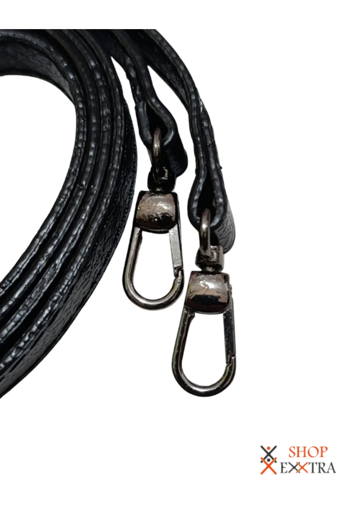 Siyah Ayarlanabilir Çanta Sapı Askısı - Kancalı Yedek Omuz Askısı