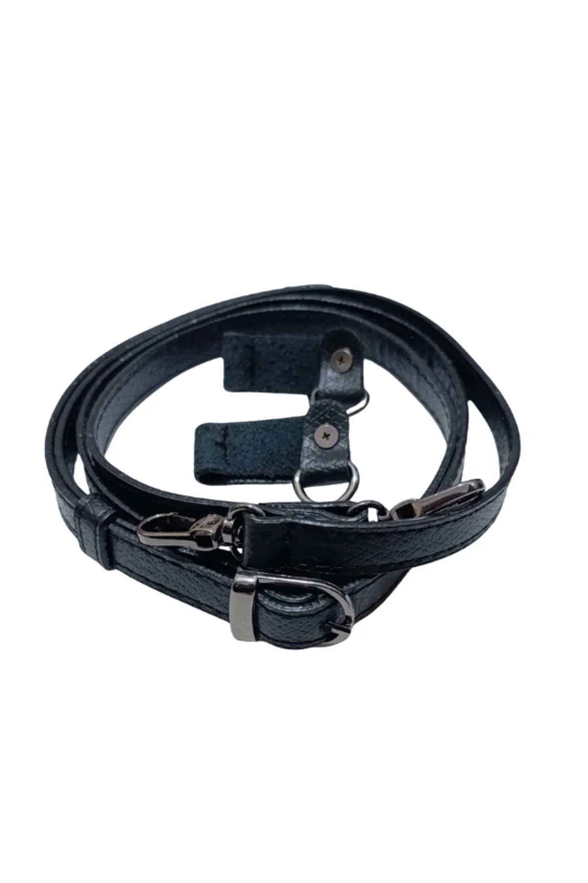 Siyah Ayarlanabilir Çanta Sapı Askısı - Kancalı Yedek Omuz Askısı