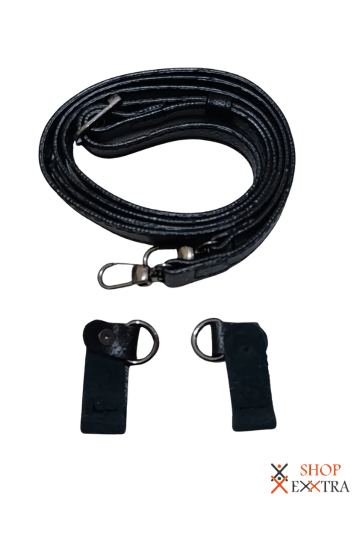 Siyah Ayarlanabilir Çanta Sapı Askısı - Kancalı Yedek Omuz Askısı