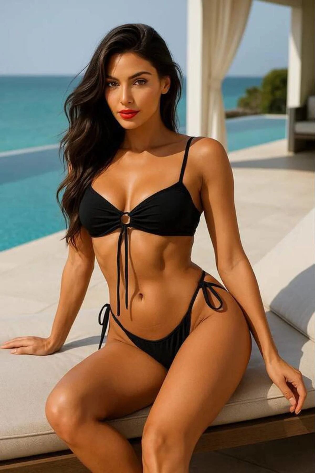 Siyah Bağcıklı Bikini Takımı V5100 Fiyatı, Yorumları ve Özellikleri
