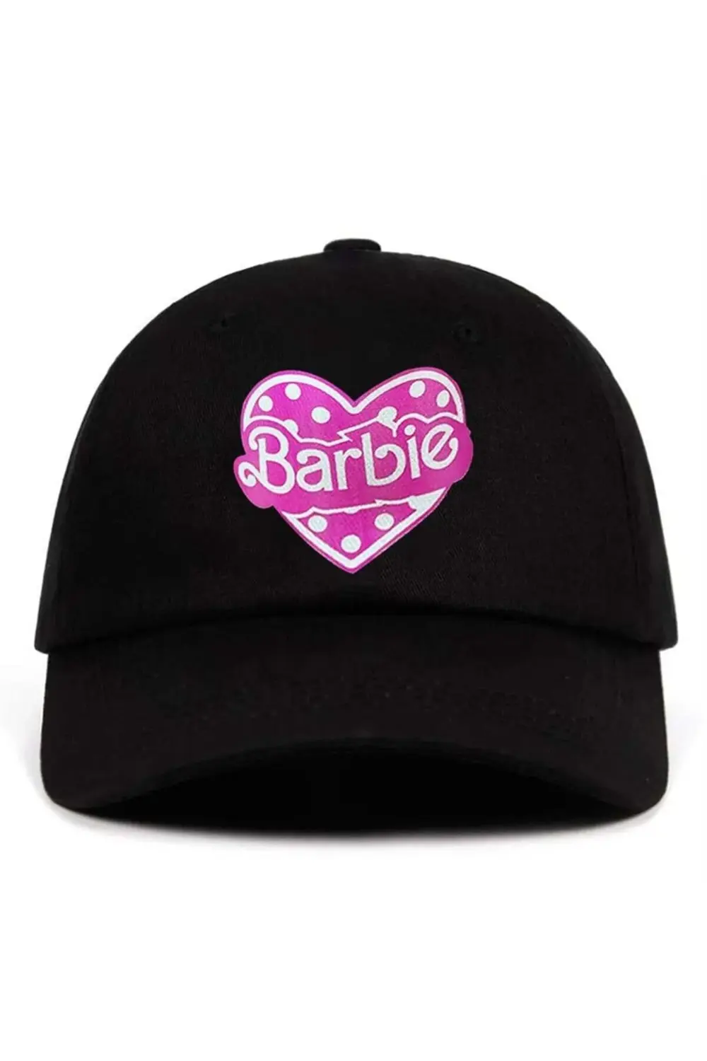 Siyah Barbie Puantiyeli Kalp Logo Şapka