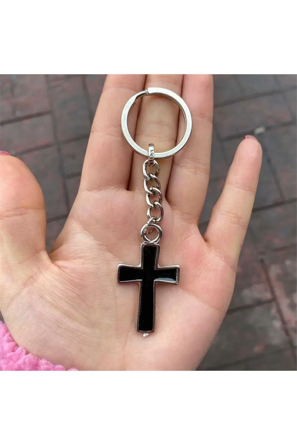 Siyah Basic Cross Anahtarlık