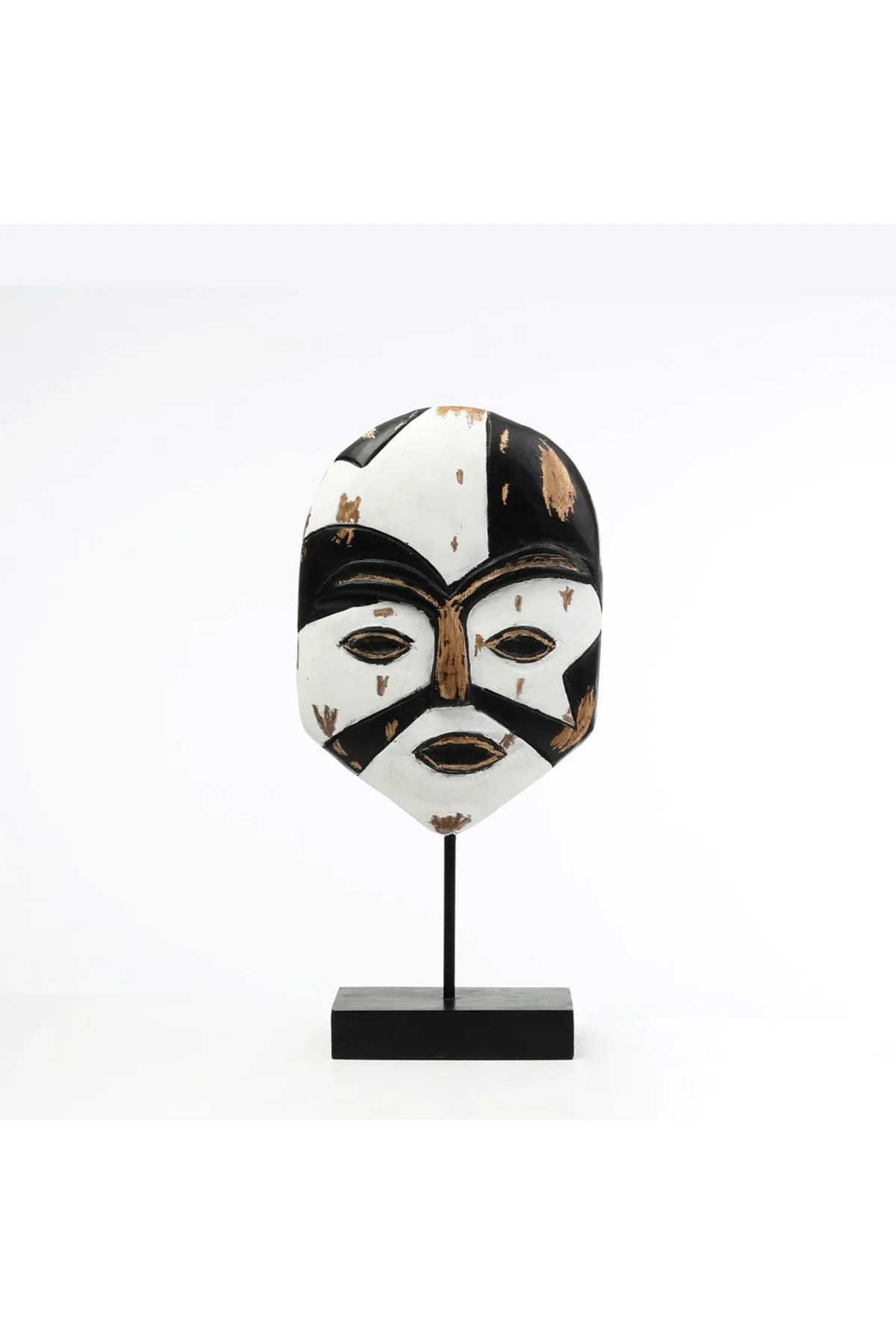 Siyah Beyaz Ahşap Mask Dekor-22X9,5X44CM Fiyatı, Yorumları ve Özellikleri