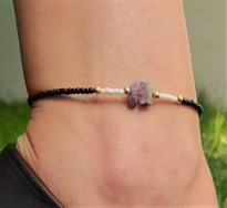 Tükkan Accessories Siyah Beyaz  Boncuk Ametist Kirik Doğaltaş Detay Halhal-Halhal65