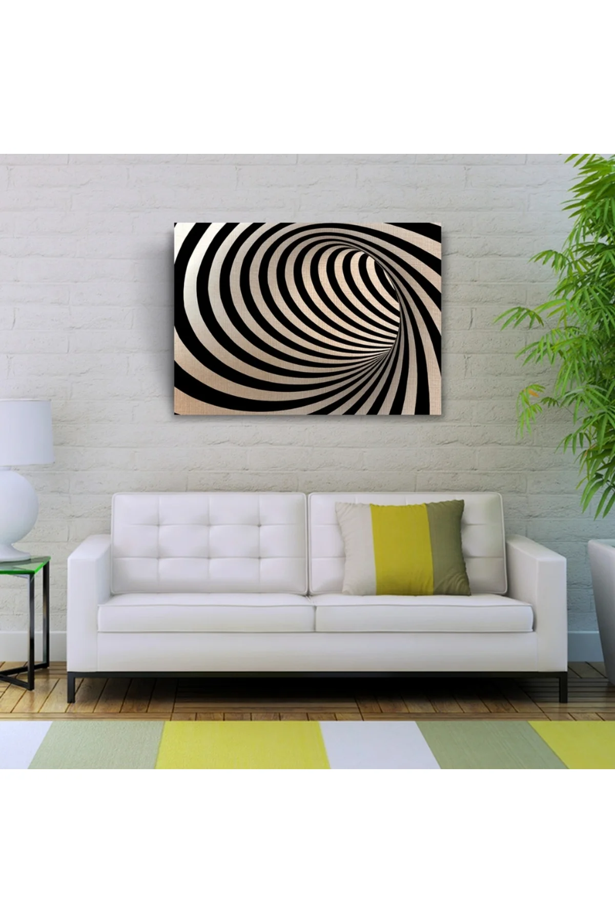 Siyah Beyaz Çizgili Kanvas Tablo 50 x 70 Siyah Beyaz Çizgili Kanvas Tablo 50 x 70