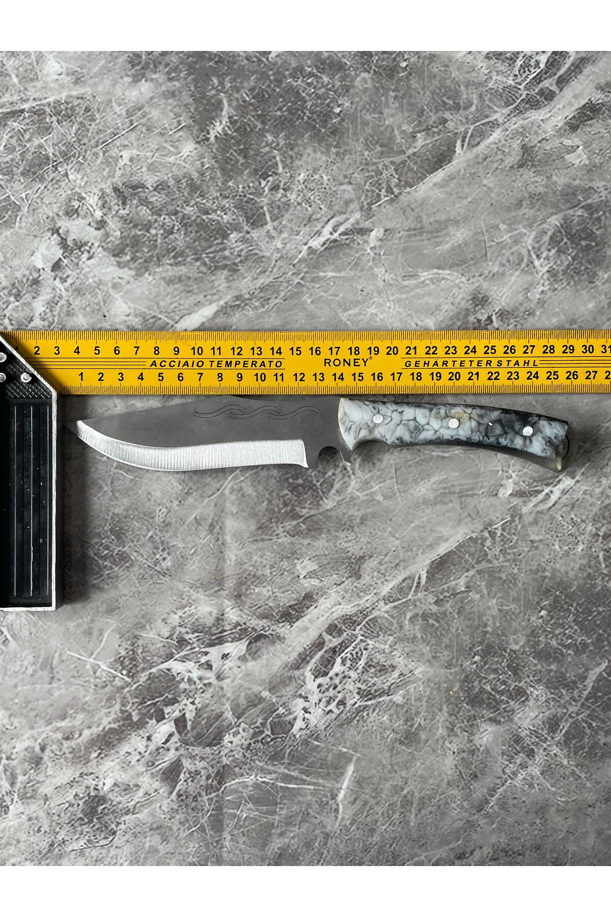 Siyah-Beyaz Epoksi Kabze Kamp Bıçağı – Kılıflı, | Outdoor, Hediye