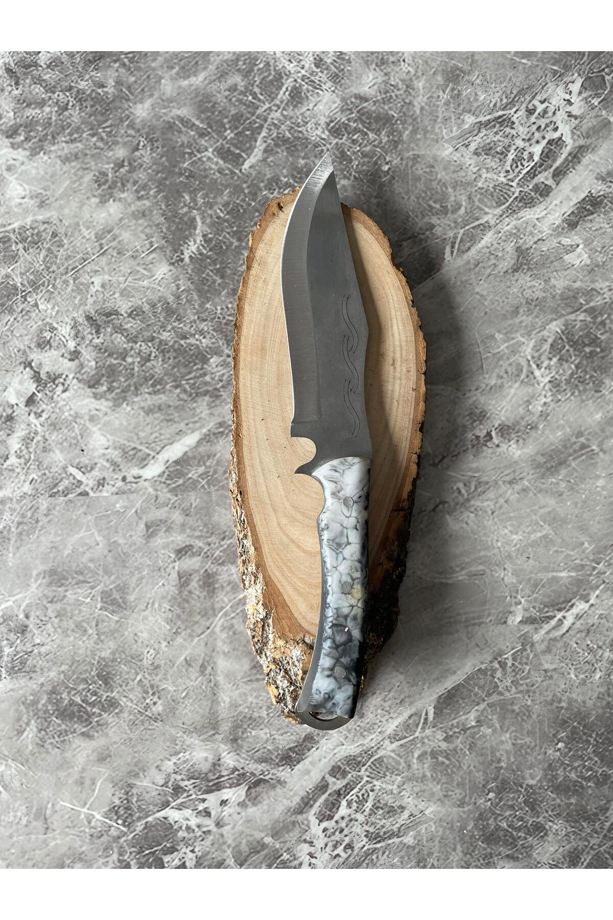 Siyah-Beyaz Epoksi Kabze Kamp Bıçağı – Kılıflı, | Outdoor, Hediye