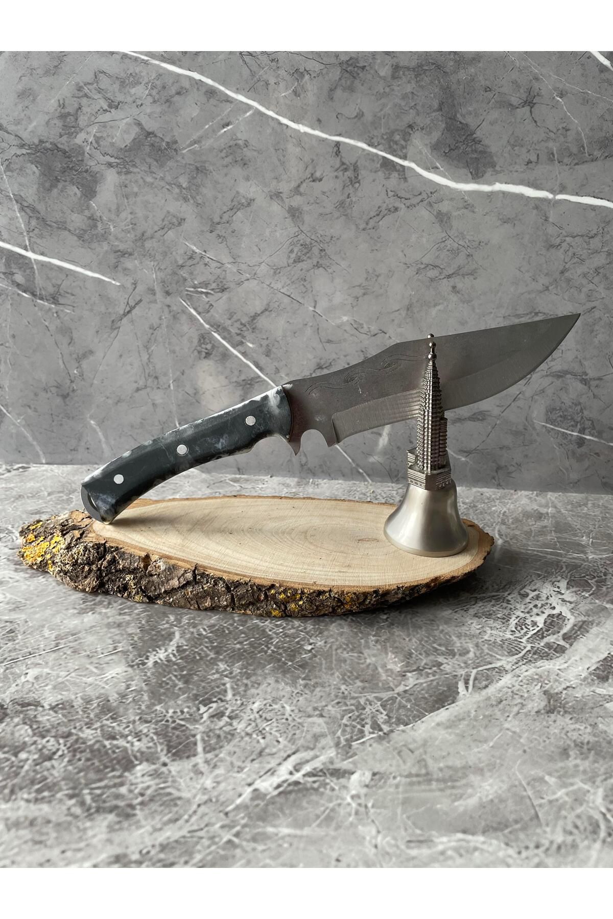 Siyah-Beyaz Epoksi Kabze Kamp Bıçağı – Kılıflı, | Outdoor, Hediye