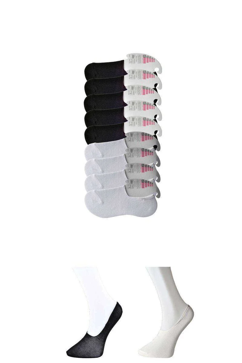 Siyah Beyaz Kadın Babet Çorap 9'lu Paket - %80 Pamuk Rahat Çorap Fiyatı, Yorumları ve Özellikleri