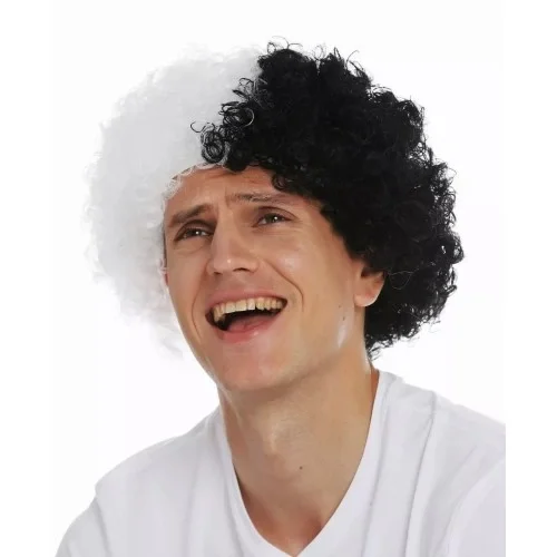 Siyah Beyaz Kıvırcık Afro Bonus Taraftar Peruğu Fiyatı, Yorumları ve Özellikleri