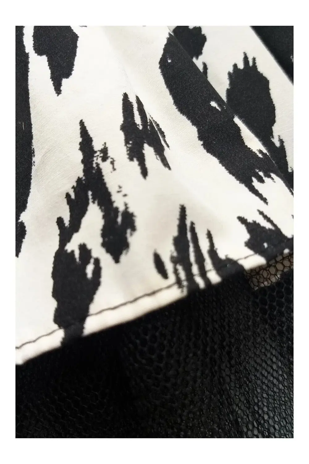 Siyah Beyaz Leopar Desenli Tüllü Kedi Köpek Kıyafeti Elbisesi Med