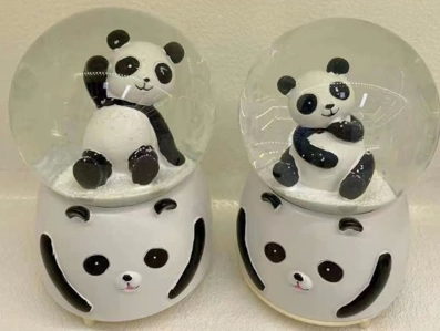 Just Cheap Store Siyah-Beyaz Panda Kar Küresi Orta Boy