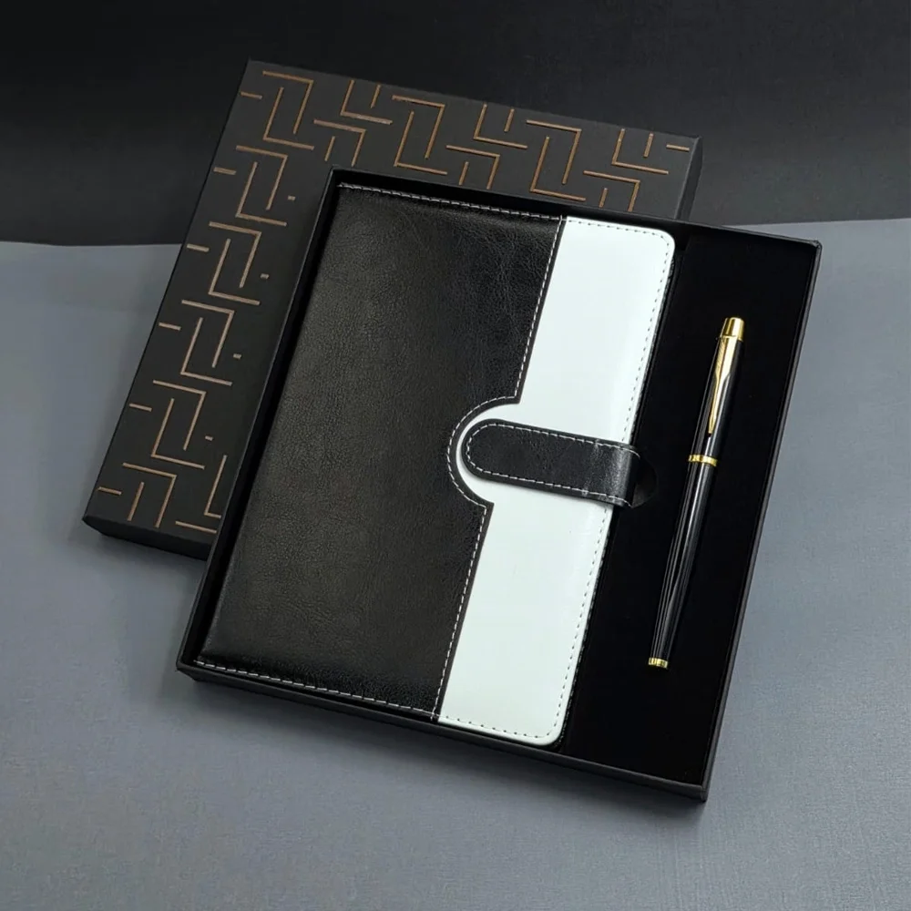 Siyah Beyaz Renkli Tarihsiz Ajanda Defter Ve Metal Roller Kalem Seti Fiyatı, Yorumları ve Özellikleri