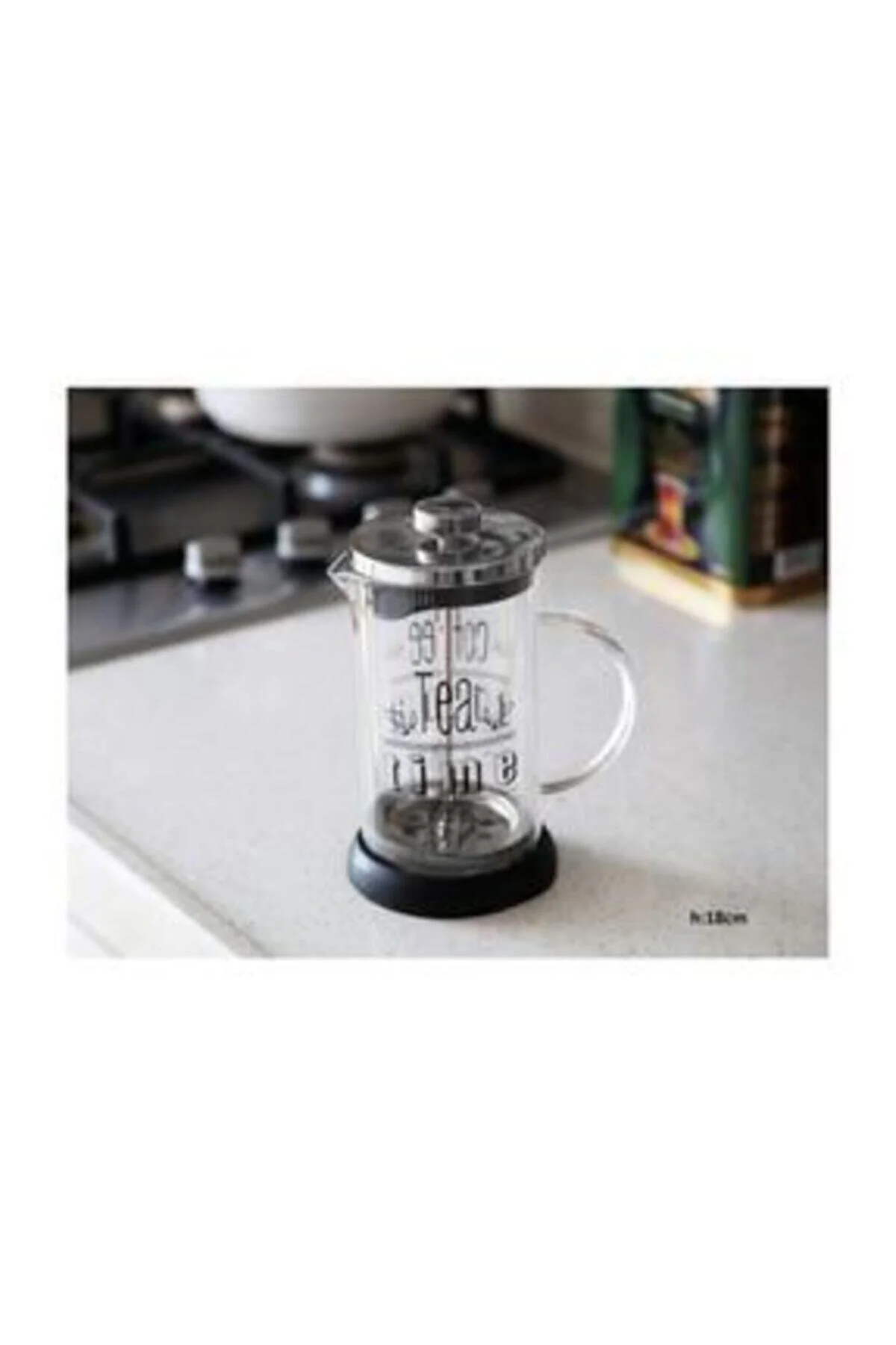 Siyah Bitki Çayı Demliği French Press  350 ml