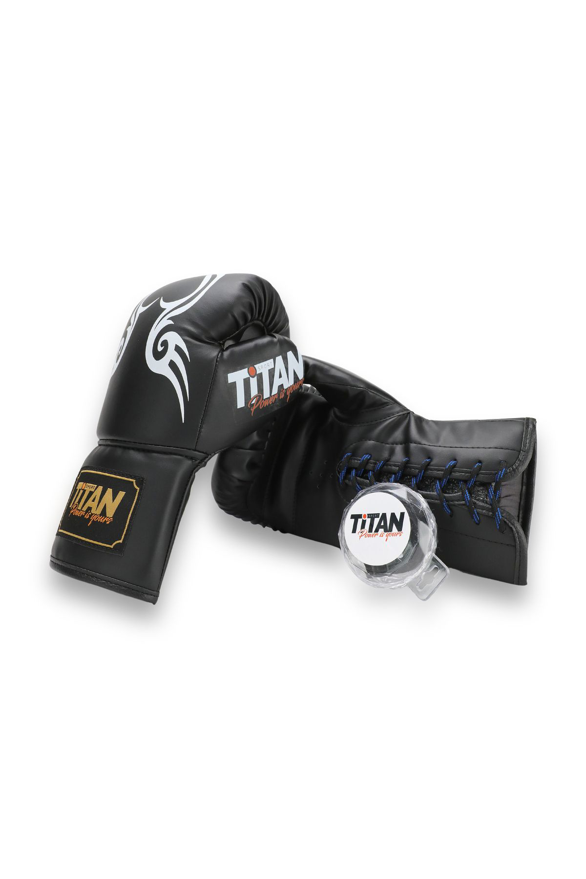 Titan Sport Siyah Boks Eldiveni Dişlik Set