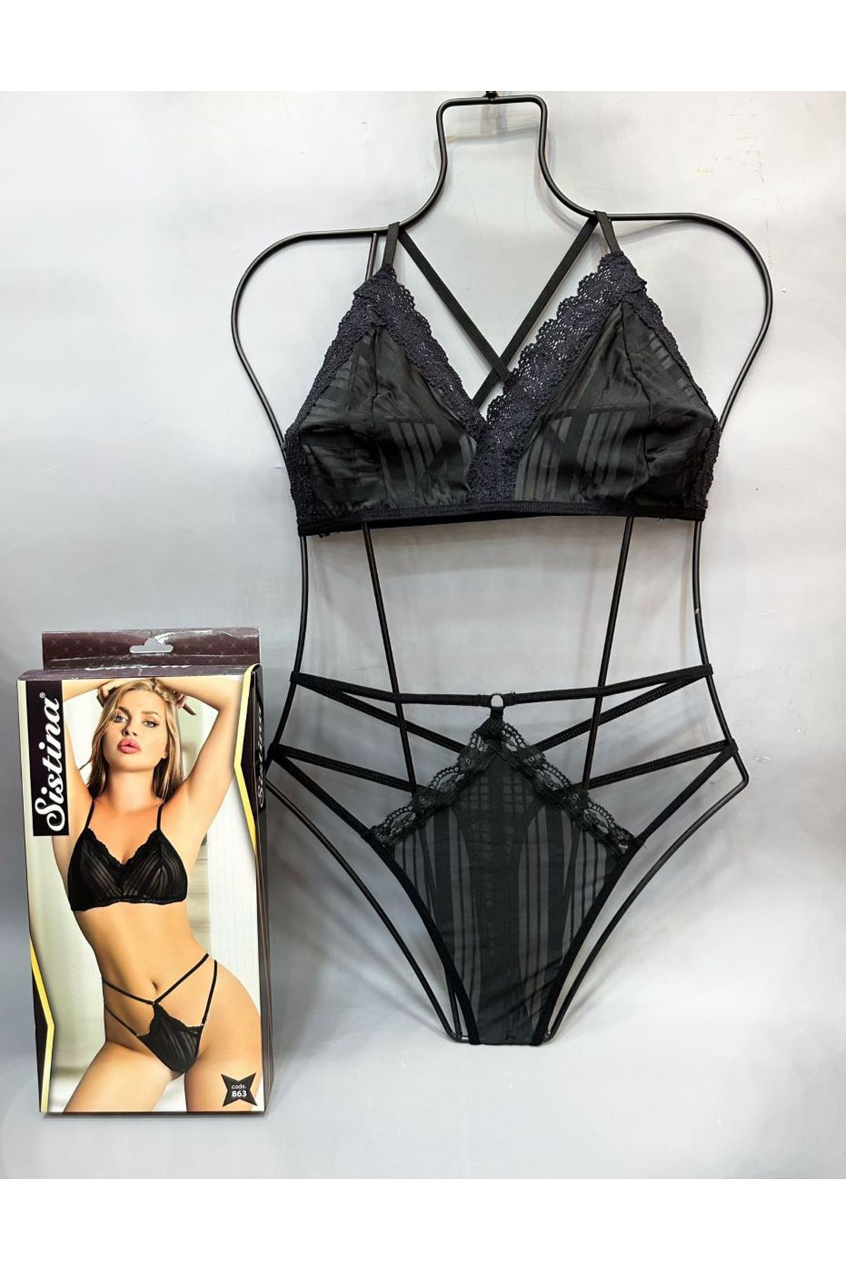 Sistina Siyah Bralet Sütyen Takım - B863 - Beden L/Xl Glstd