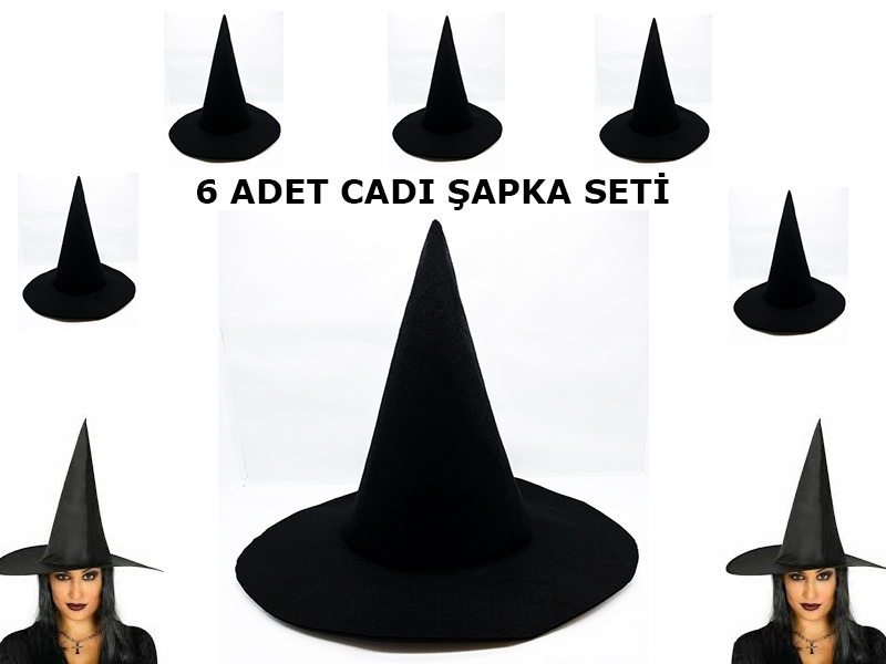 Siyah Cadı Şapkası Keçe Yetişkin Boy 6 Adet Siyah Cadı Şapkası Keçe Yetişkin Boy 6 Adet Fiyatı, Yorumları ve Özellikleri