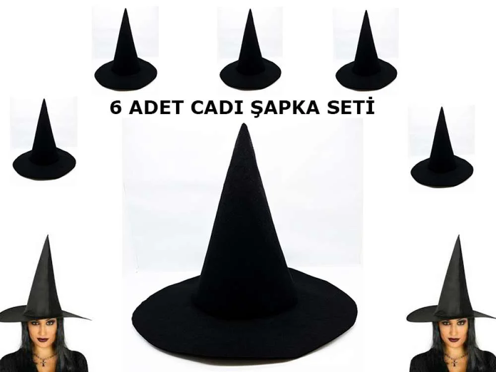 Siyah Cadı Şapkası Keçe Yetişkin Boy 6 Adet Fiyatı, Yorumları ve Özellikleri