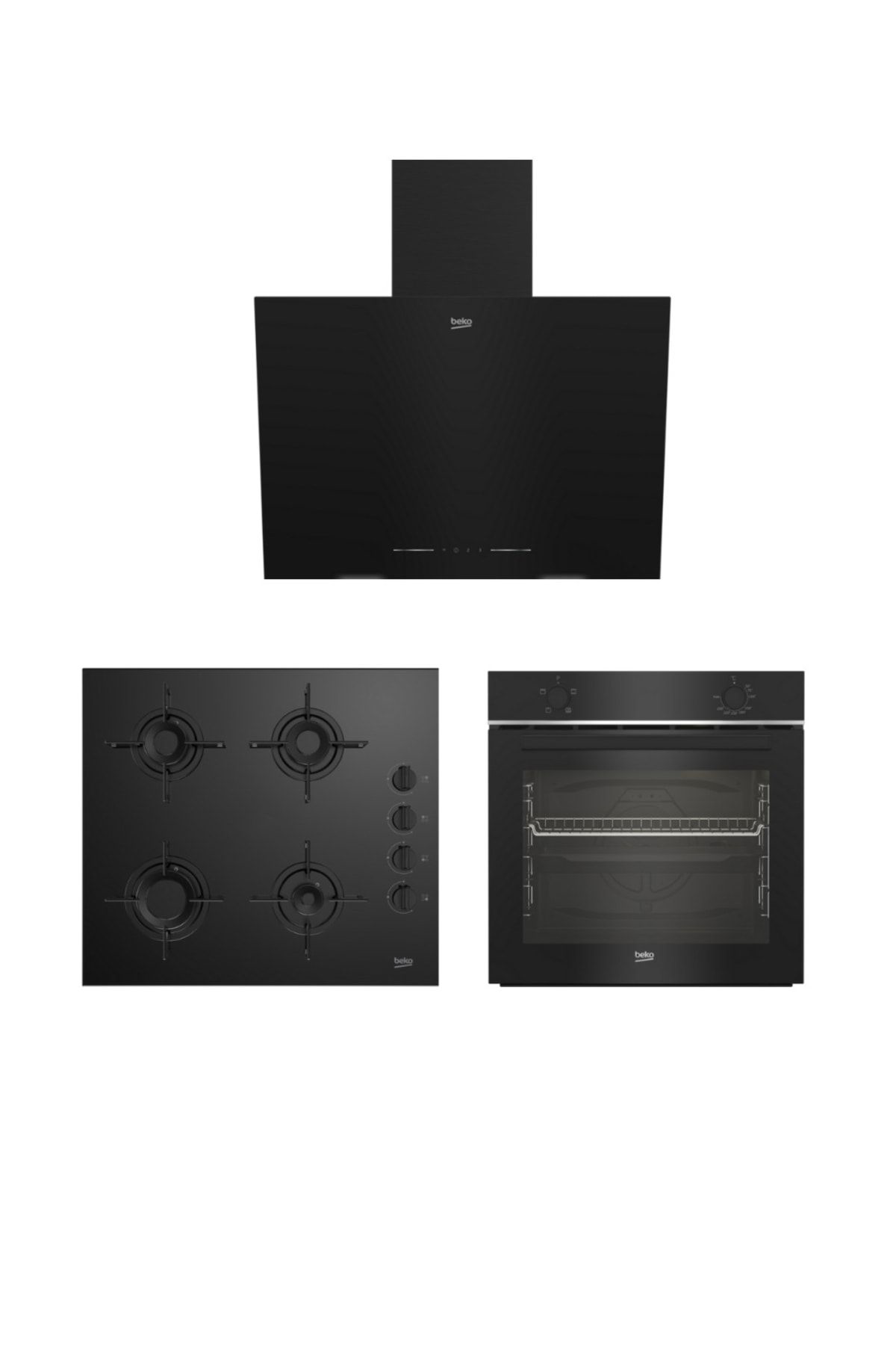 Beko Siyah Cam Avantaj Ankastre Set - 3’Lü Ankastre Set