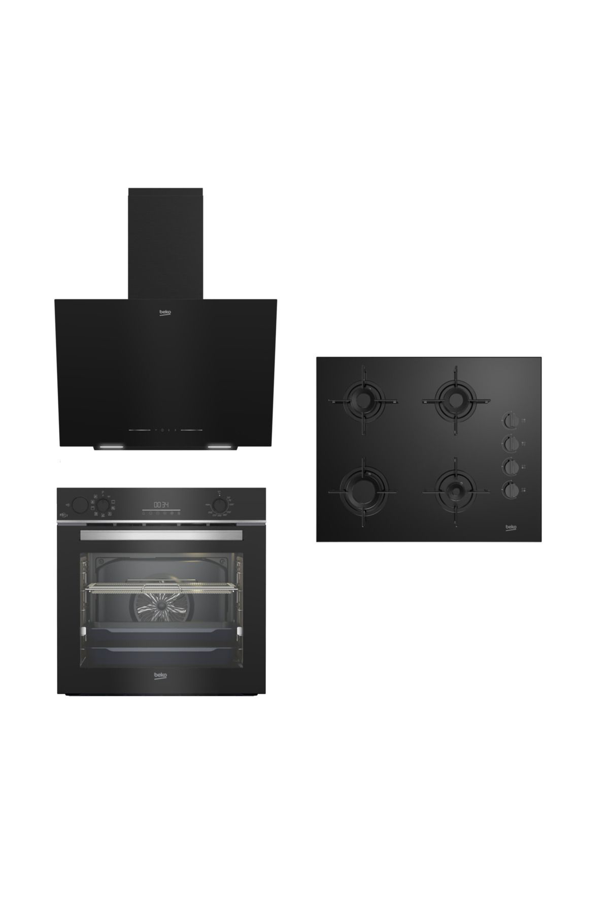 Beko Siyah Cam Buhar Destekli Airfryer Fonksiyonlu (Fitfry) Ankastre E