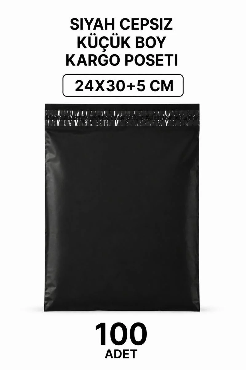 Siyah Cepsiz Kargo Poşeti 24x30+5 Cm - 100 Adet | Dayanıklı Paketleme Fiyatı, Yorumları ve Özellikleri