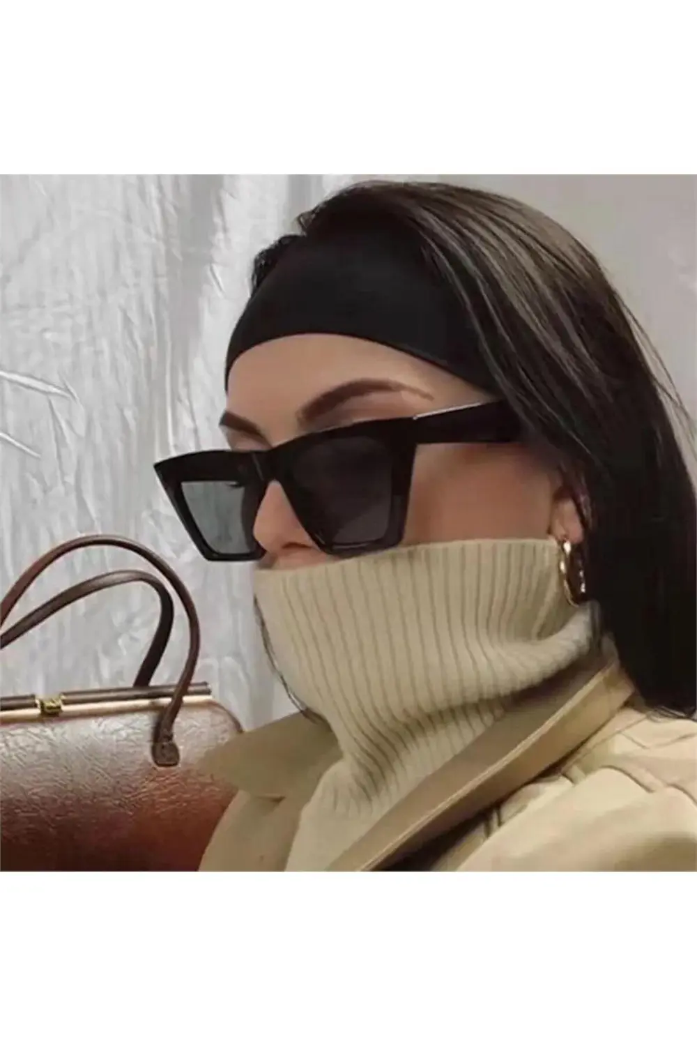 Siyah Çerçeveli Siyah Camlı Cateye Güneş Gözlüğü