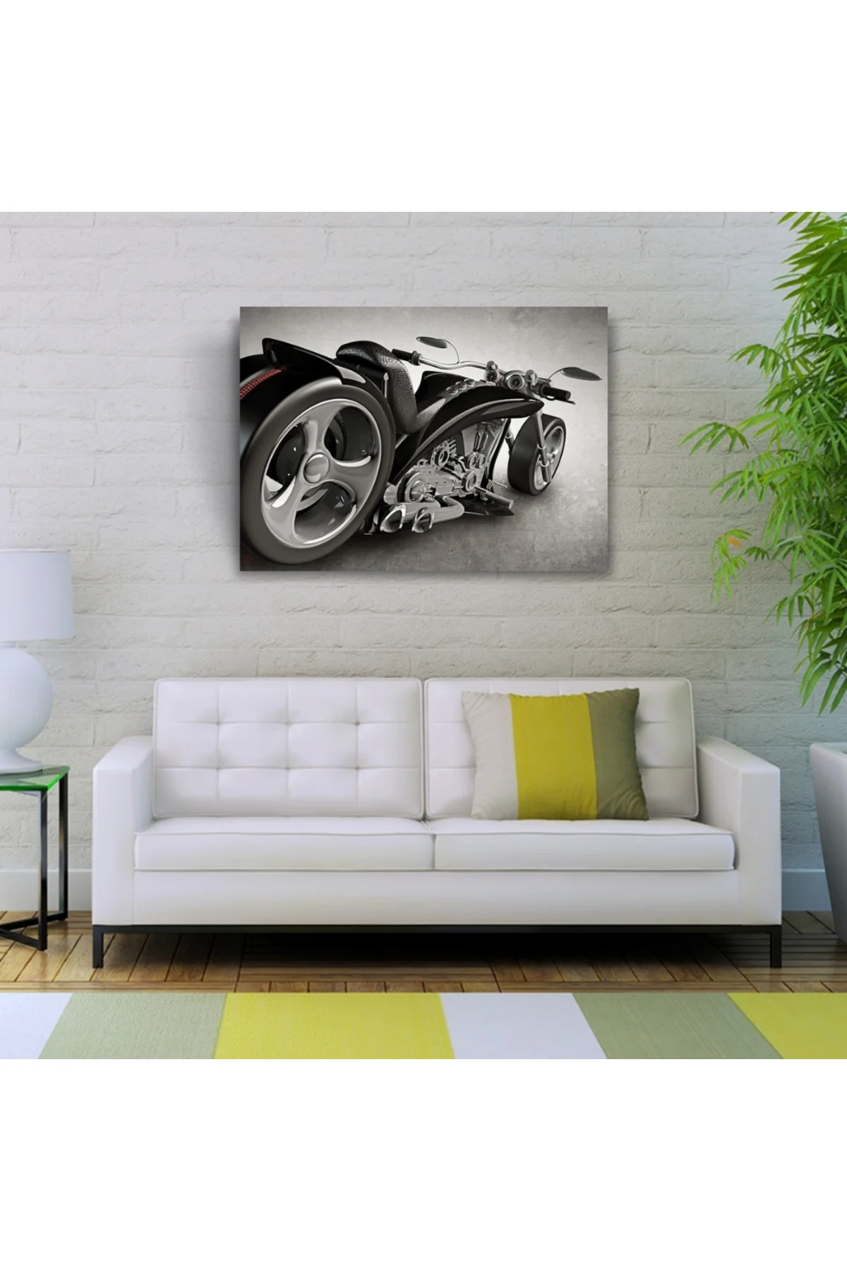 Siyah Concept Motosiklet Kanvas Tablo 50 x 70