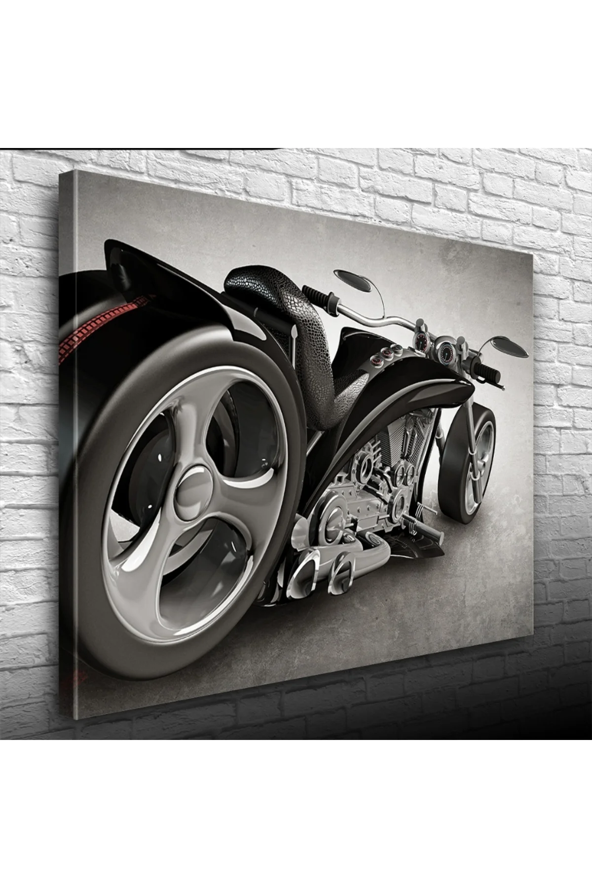 Siyah Concept Motosiklet Kanvas Tablo 50 x 70