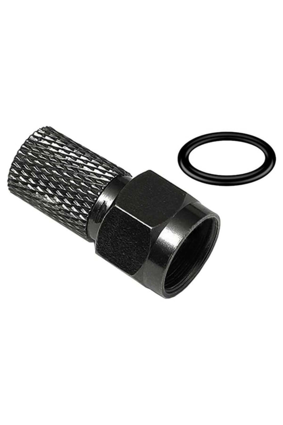 Siyah Contalı RG6/U6 22mm 1.Kalite F Konnektör (100'lü Poşet)