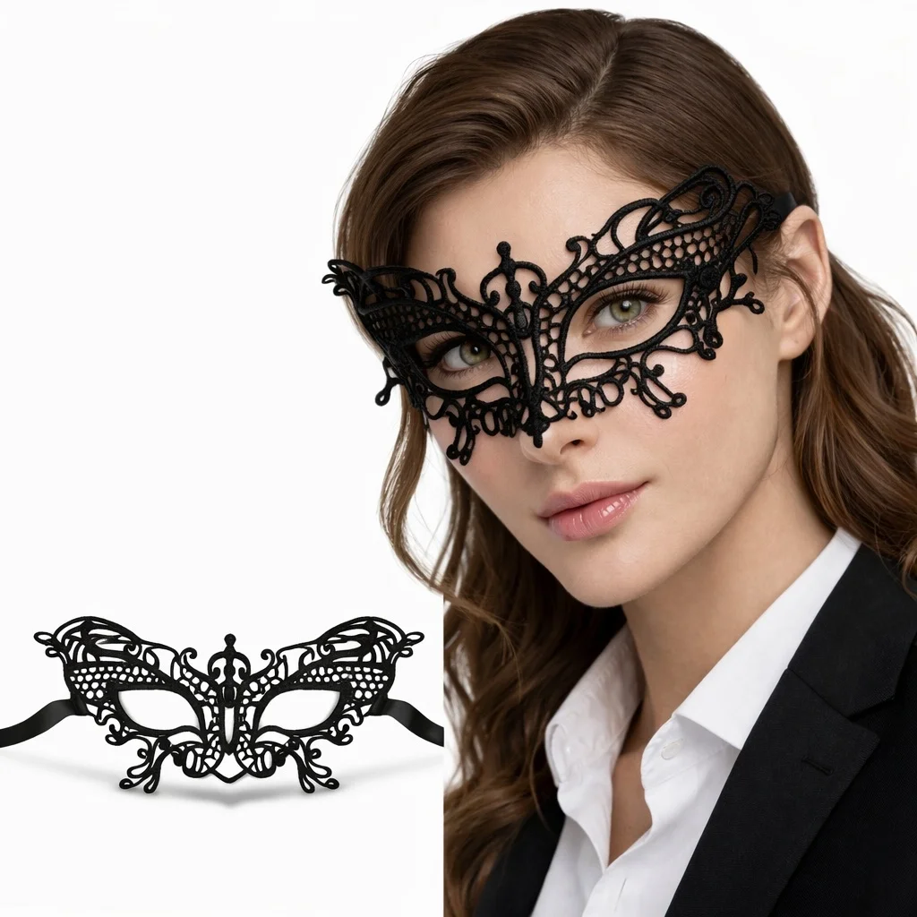 Siyah Dantel Venedik Maskesi Kadın – Zarif Parti &amp; Balo Maskesi 2 No