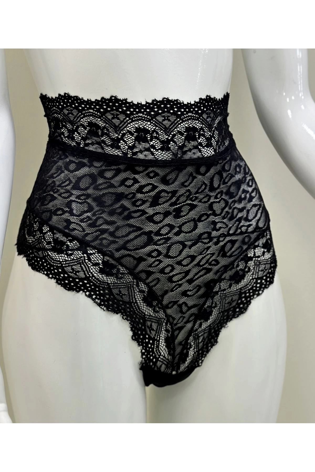 Siyah Dantelli Yüksek Bel Külot Venüs-k1013