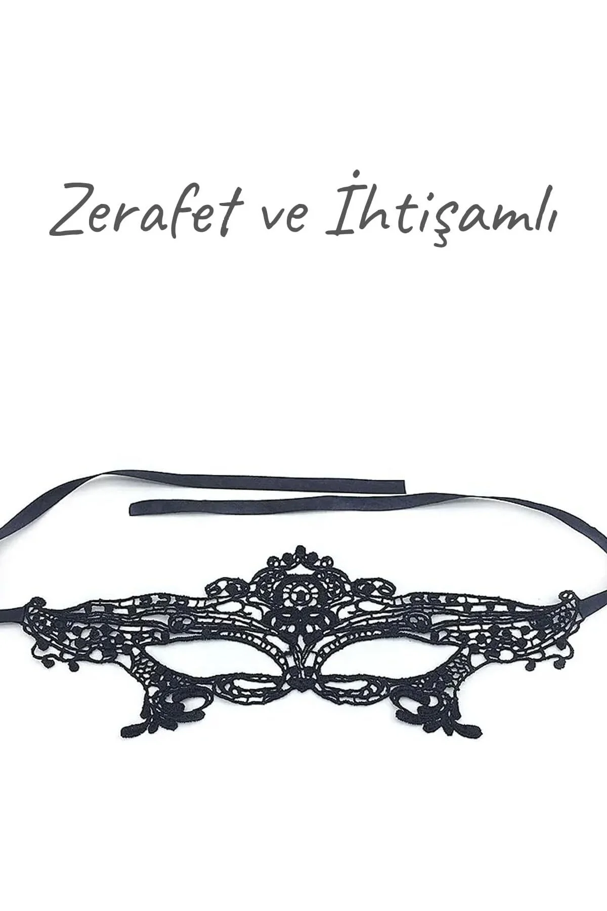 - Siyah Dantelli Fantezi Maske - Parti, Düğün, Balo, Mezuniyet, Ö