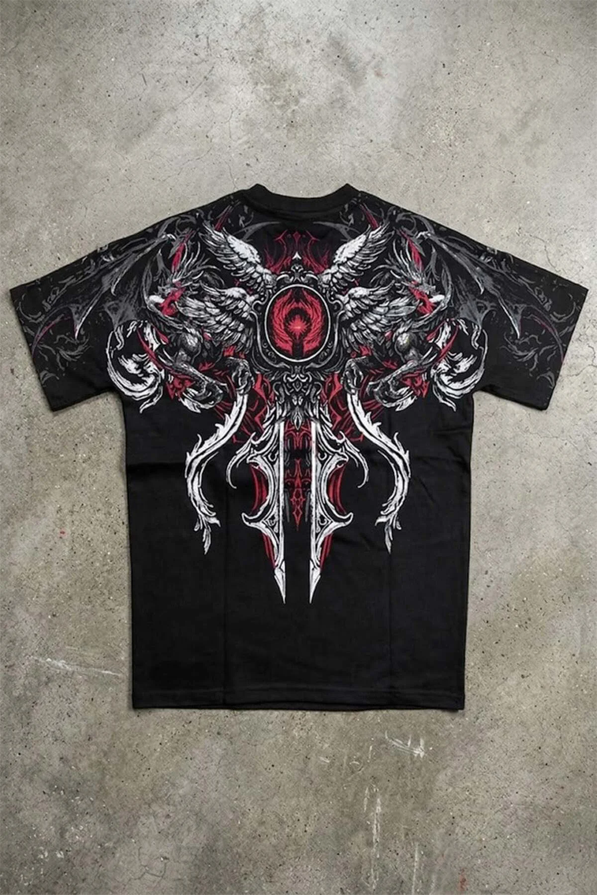 Siyah Dark Fantasy Gotik Y2K Unsiex T-Shirt Siyah Dark Fantasy Gotik Y2K Unsiex T-Shirt