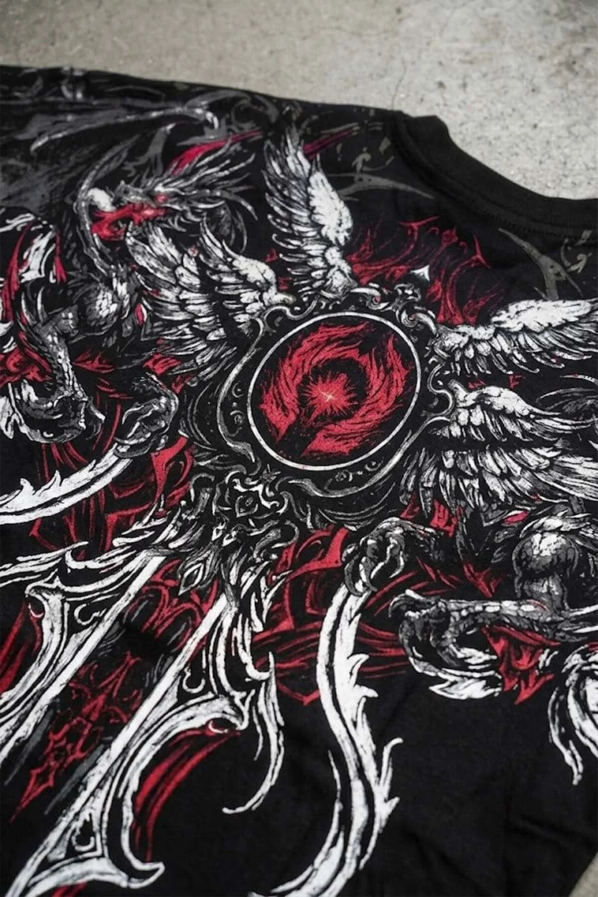 Siyah Dark Fantasy Gotik Y2K Unsiex T-Shirt Siyah Dark Fantasy Gotik Y2K Unsiex T-Shirt