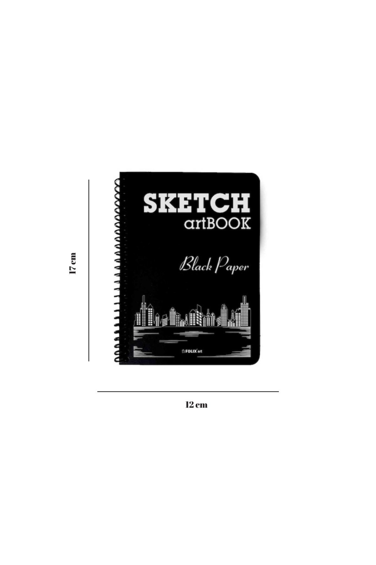 Siyah Defter Not Defteri Günlük Özel Yazı Defteri 17x12 cm Post-i