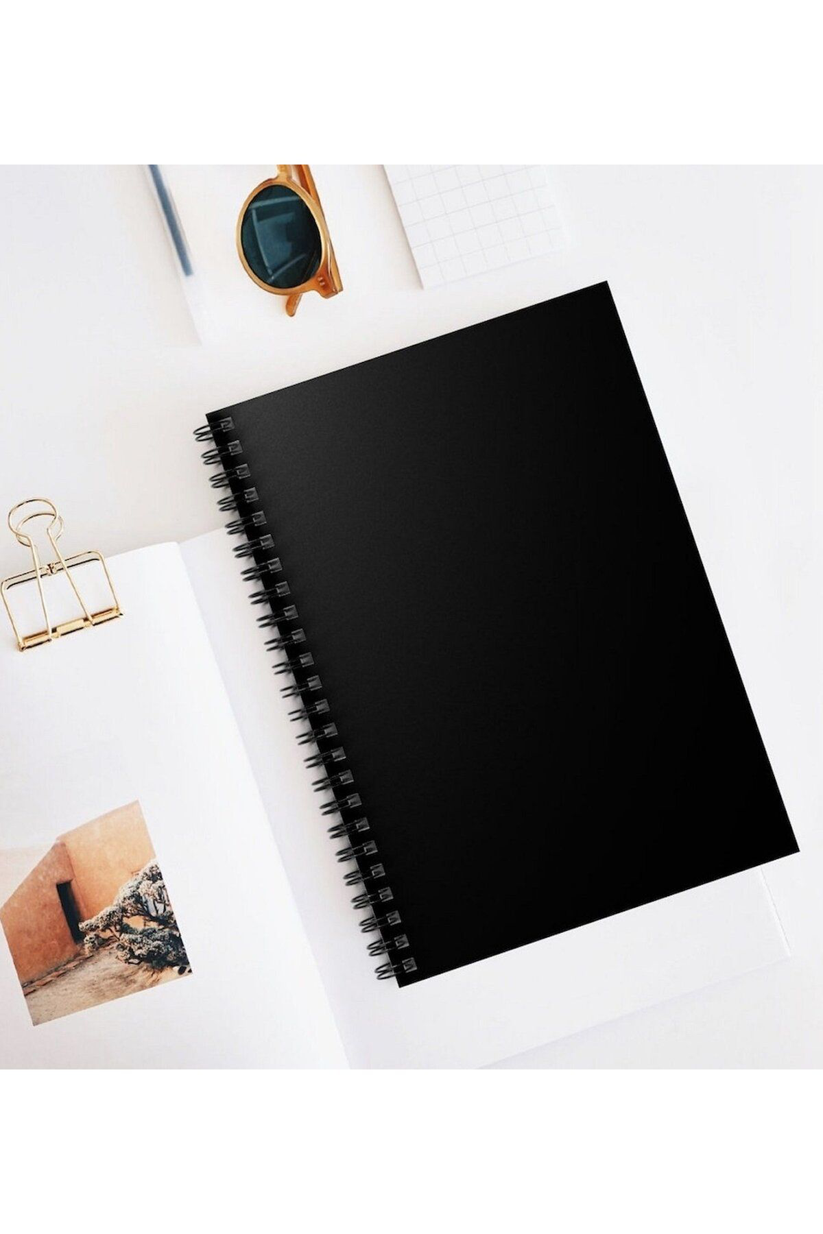 Siyah Defter Not Defteri Günlük Özel Yazı Defteri 17x12 cm Post-i