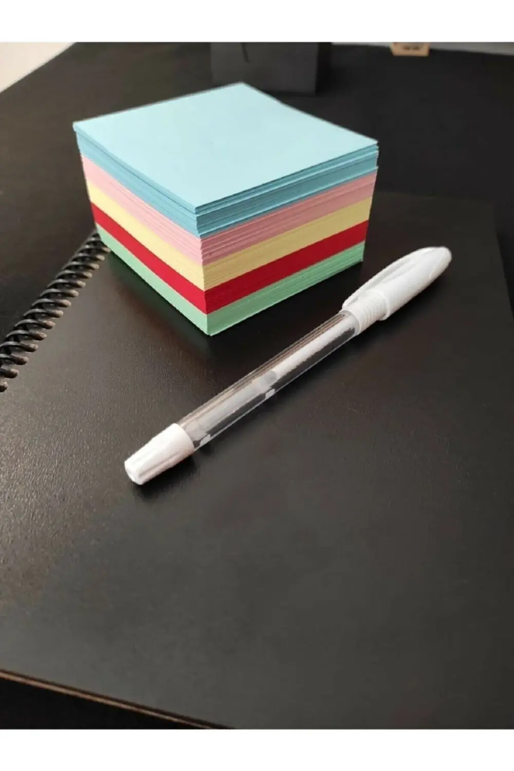 Siyah Defter Siyah Yapraklı Defter - Siyah Sayfalı Defter Beyaz J