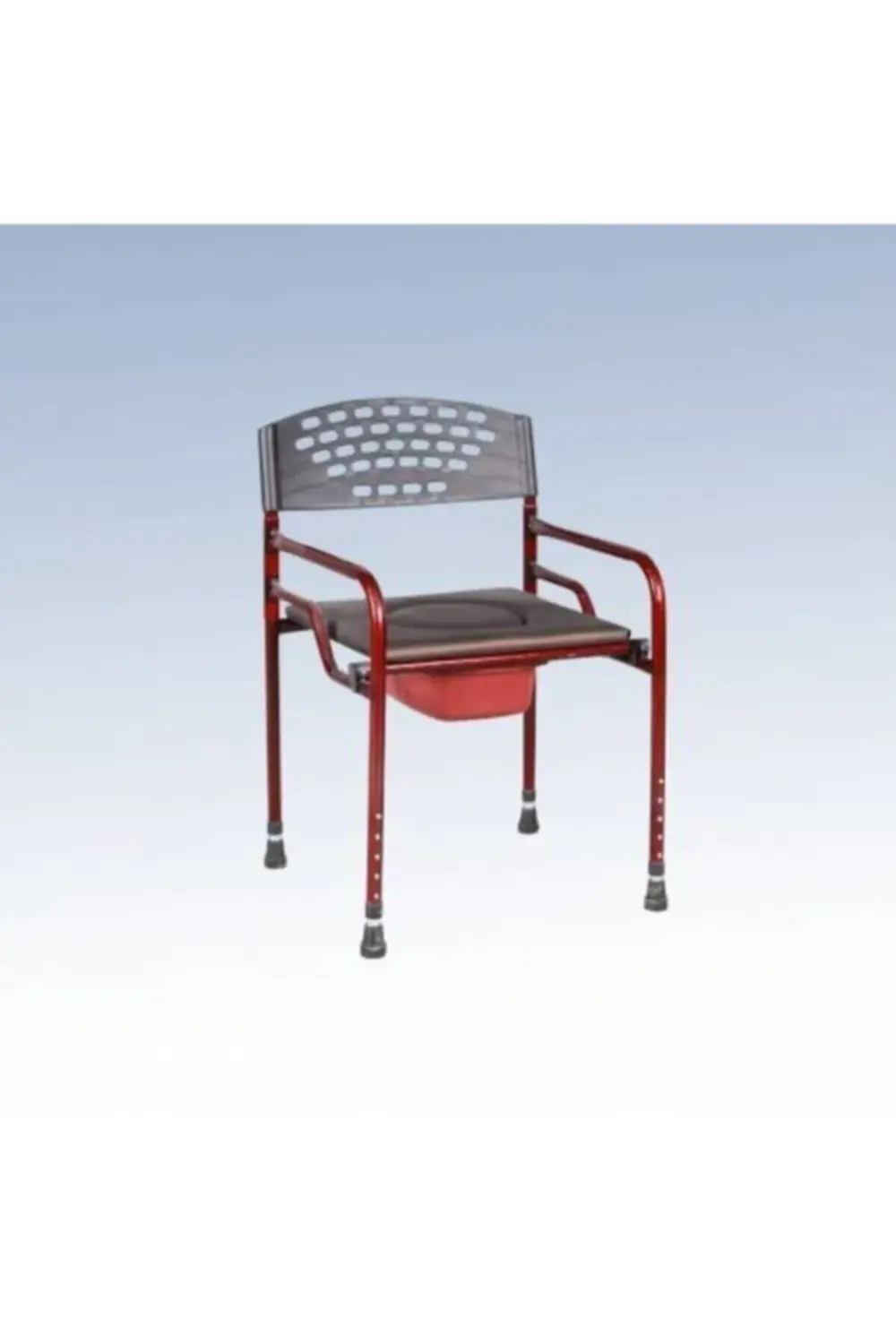 Siyah Deri Döşemeli Klozet Yükseltici Katlanabilir Tuvalet Yüksel