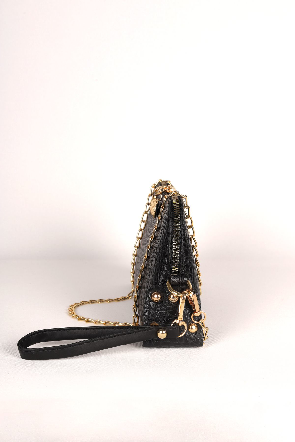 Siyah Desenli El Çantası Seti