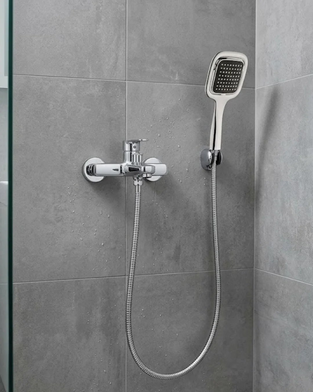 Siyah Duş Seti El Duşu Başlığı Spiral Hortum Dayanıklı Banyo Duş 
