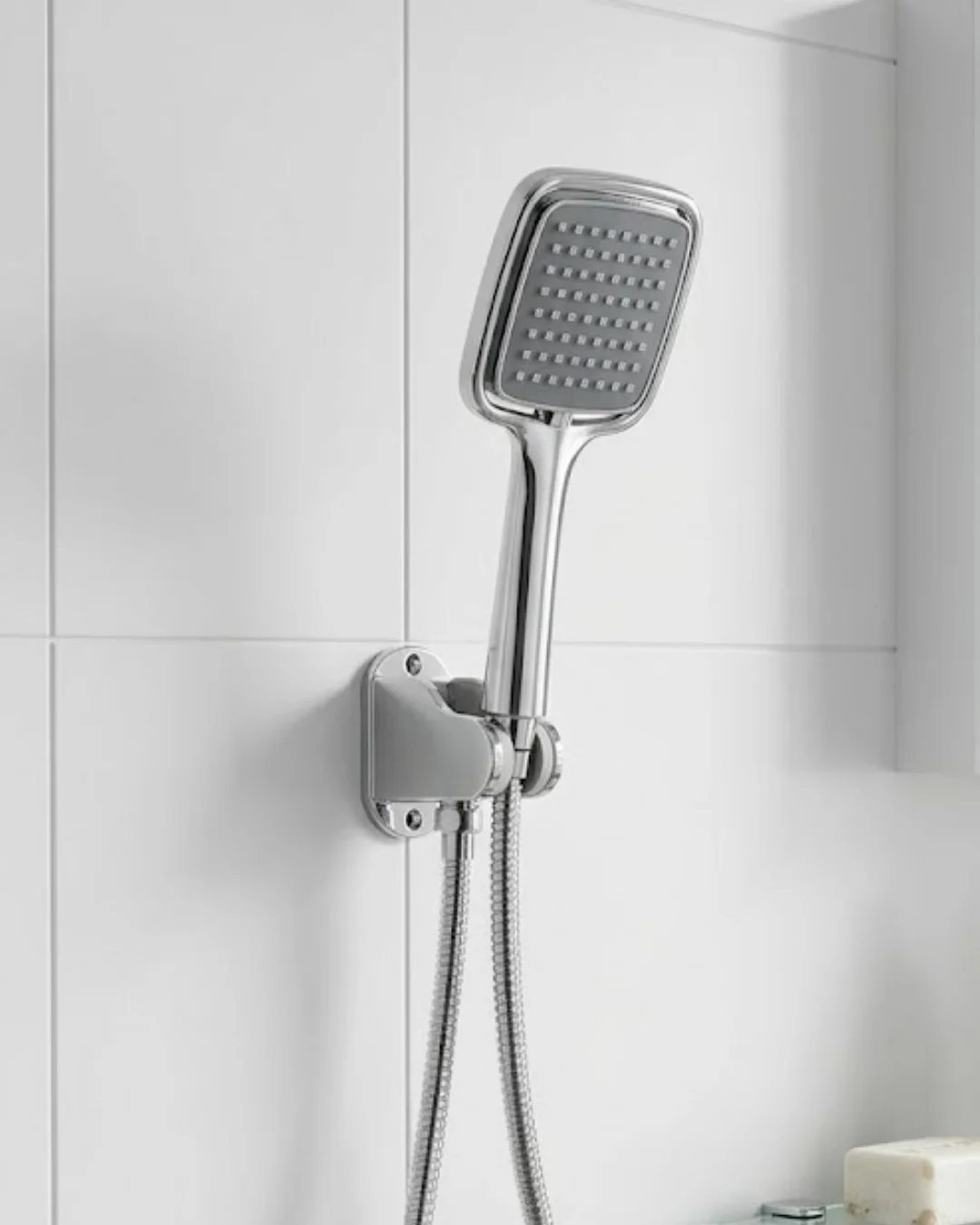 Siyah Duş Seti El Duşu Başlığı Spiral Hortum ve Duvar Askısı Banyo Duş Seti