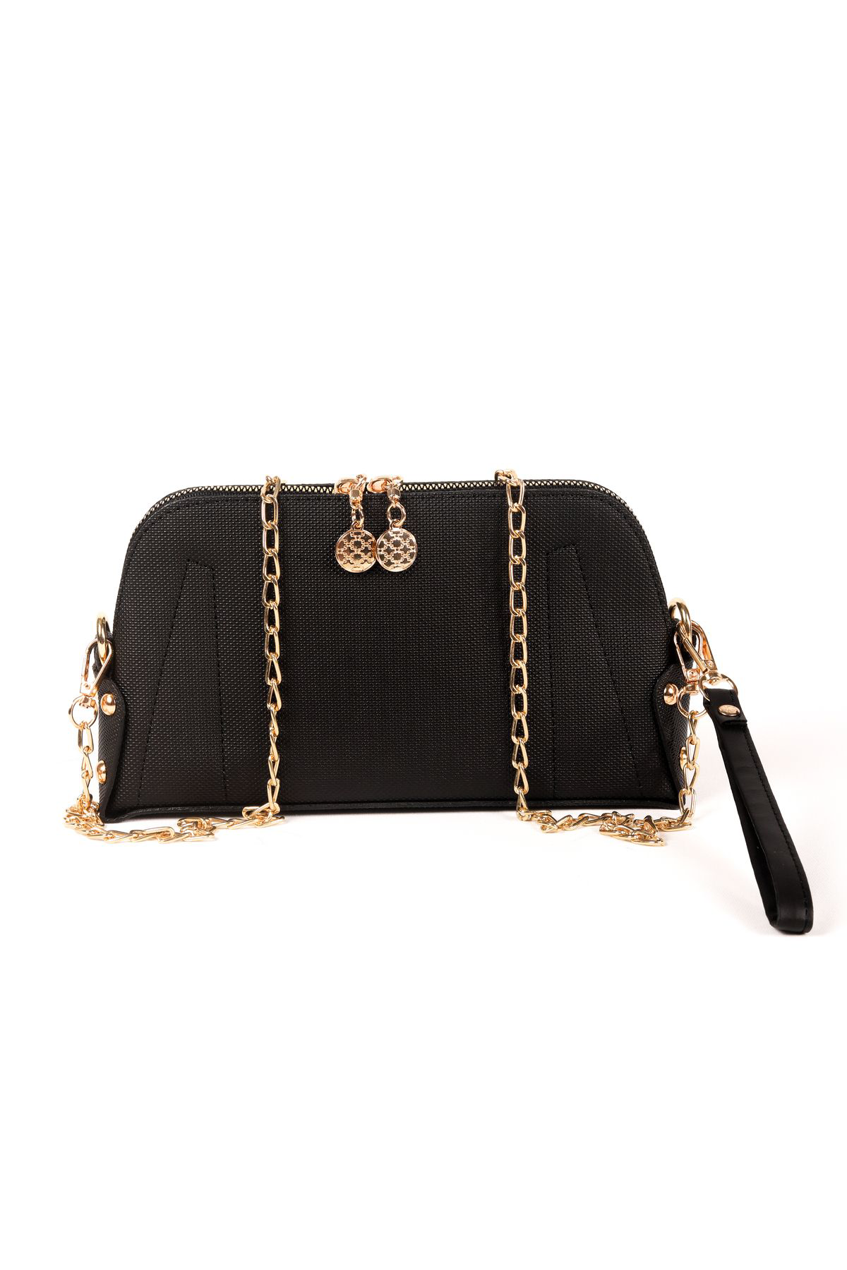 Siyah Düz Desenli El Çantası Seti