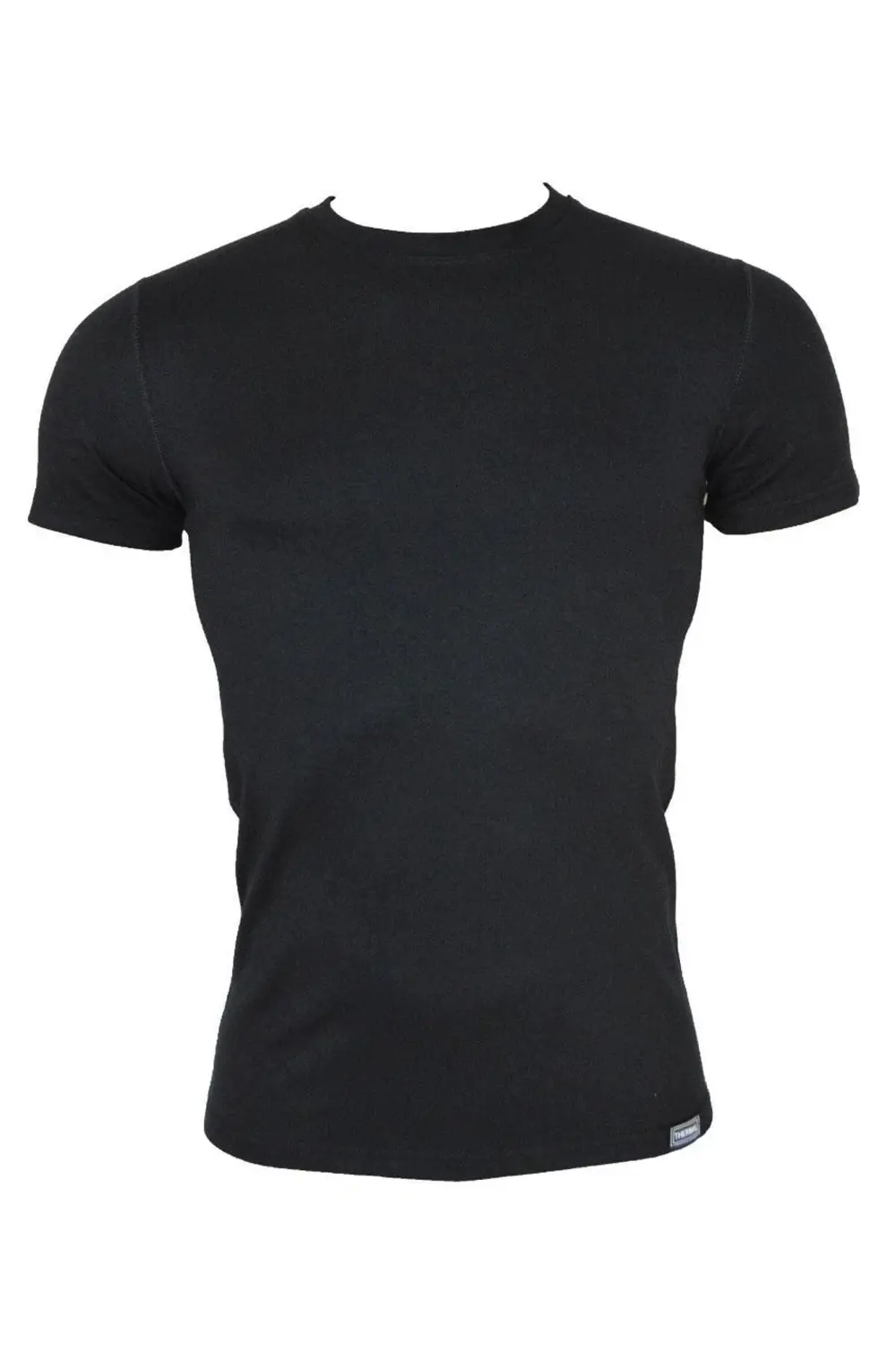 Siyah Erkek Termal Içlik Yuvarlak Yaka Kısa Kol Üst