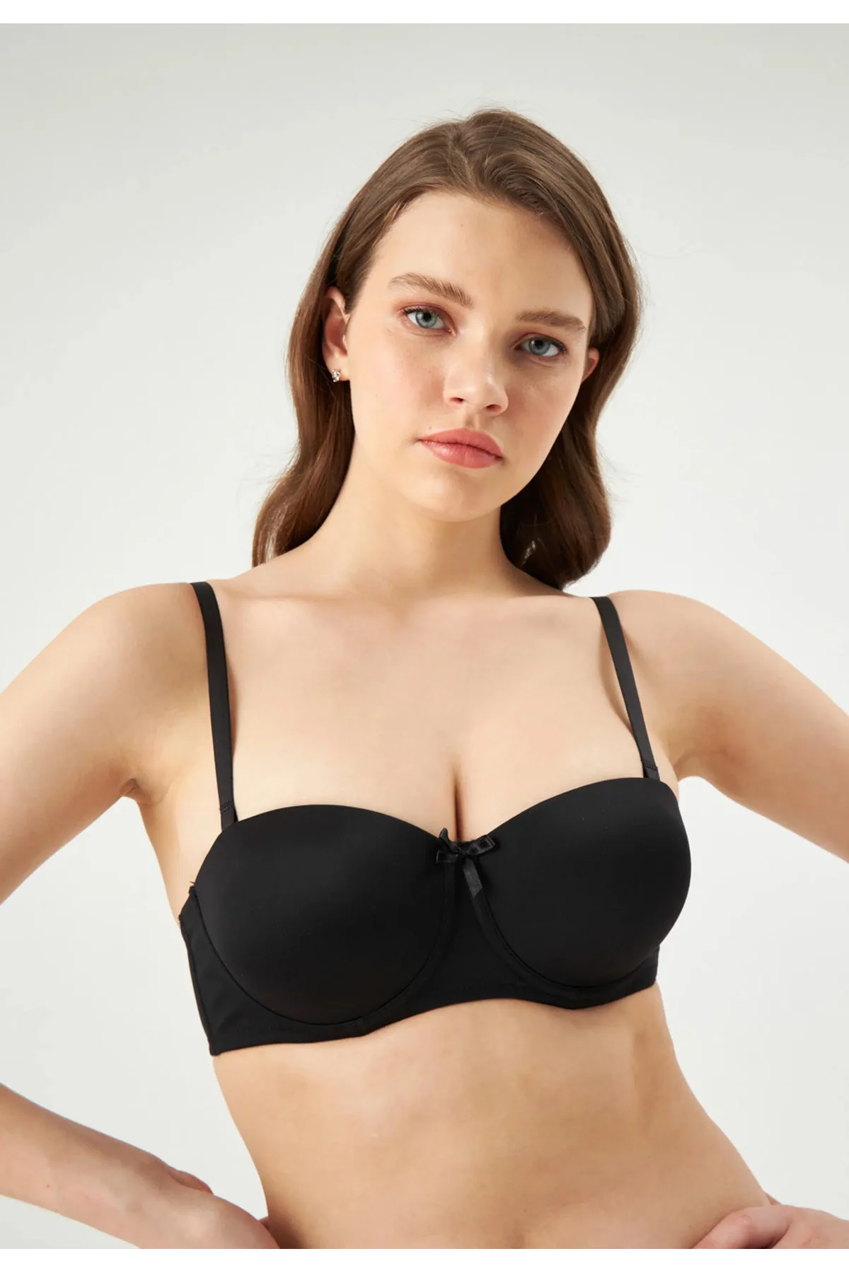 Siyah Ersk160 Adela Straplez Double Push-Up Sütyen Siyah Ersk160 Adela Straplez Double Push-Up Sütyen